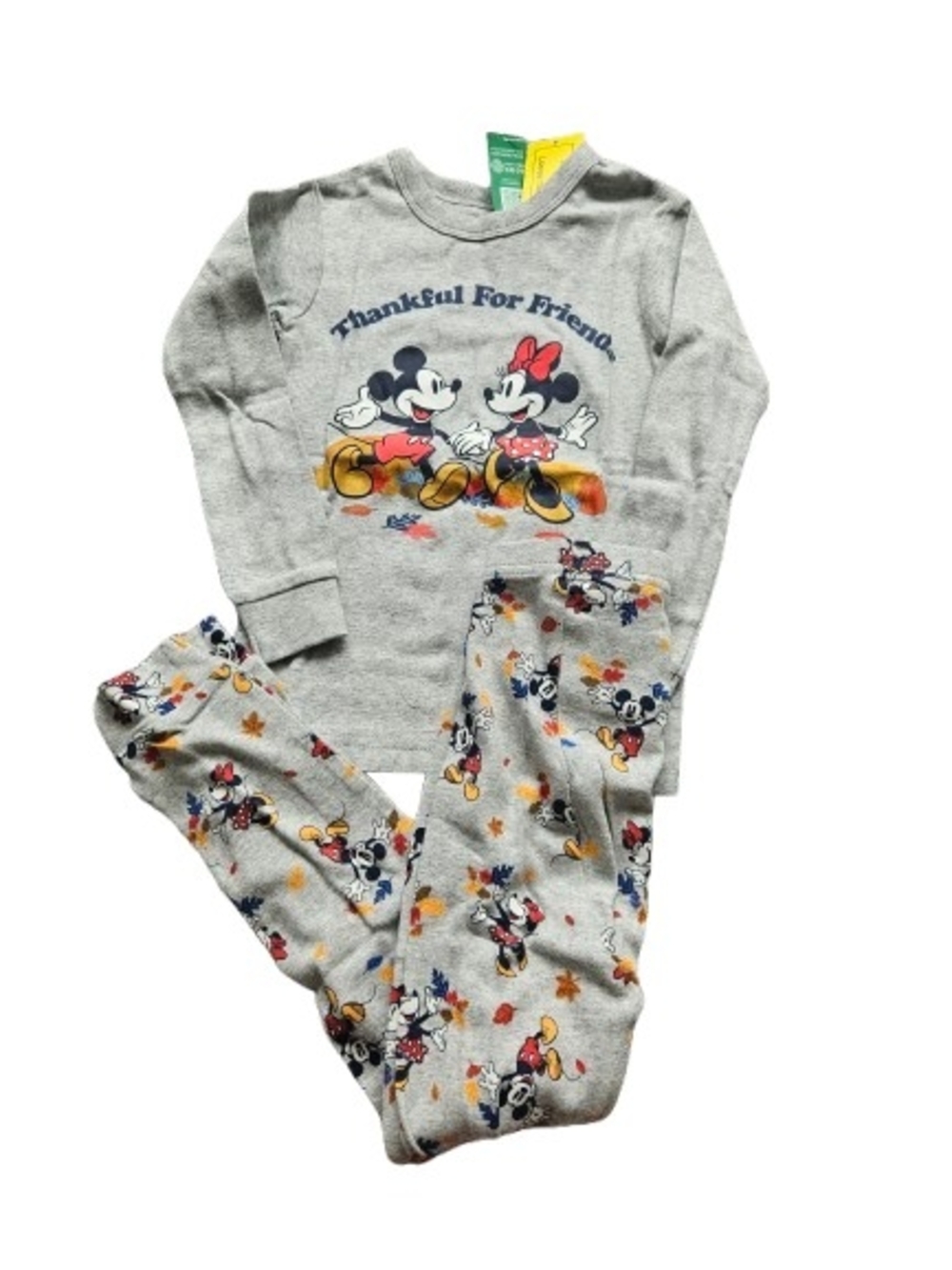 Gap Kids Disney Mickey & Minnie Mouse Toddler Boy/ Girl Pajama Set, 4T, Gray - Picture 2 of 8